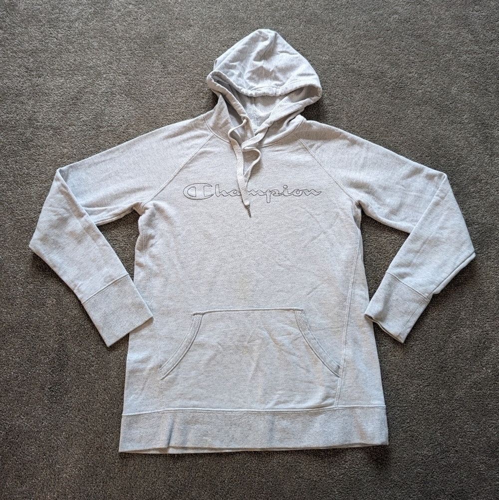 Champion women's tunic hoodie silver gray cotton Size Small